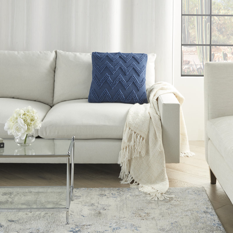  Housse et insert de coussin carré, Indigo, H 20 po x l 20 po x P 6 po, Carrée