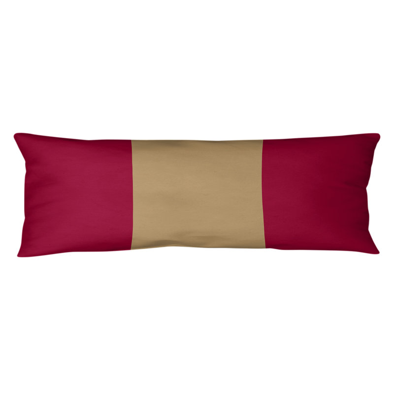 Adel Polyester Medium Pillow, Maroon/Gold Middle
