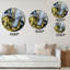 Horloge murale moderne dorée, blanche et jaune, nuages II-2037343018