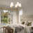 5 - Light Dimmable Classic Traditional Chandelier With White Linen Fabric Shades-1656856675