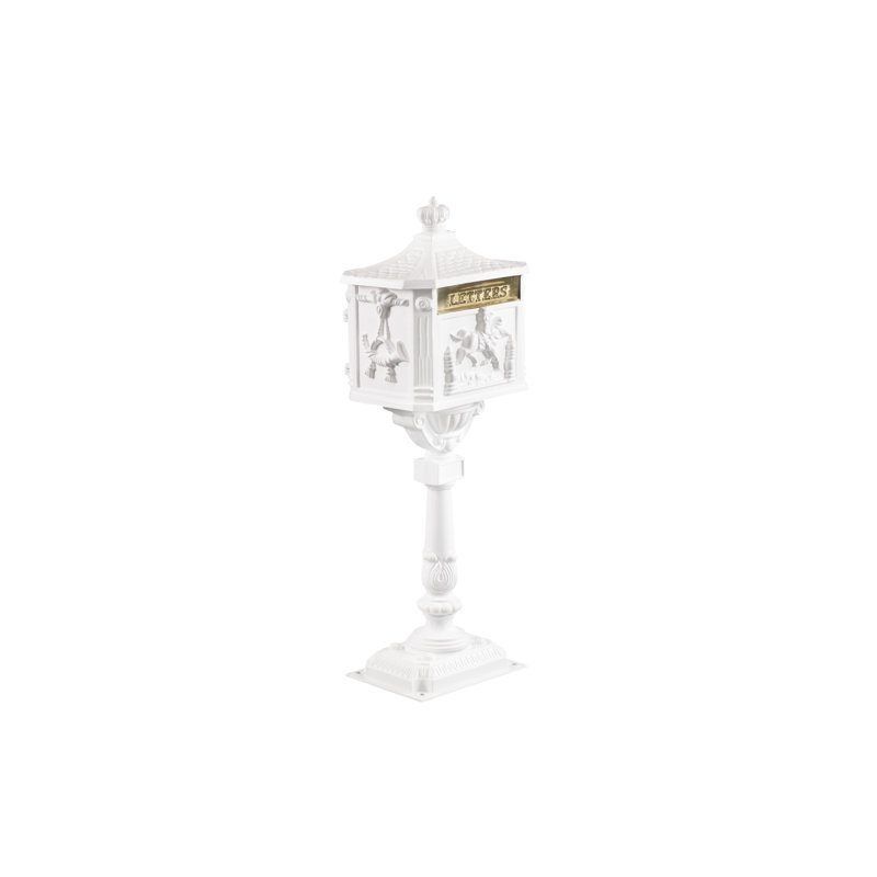 Boîte aux lettres pour piquet verrouillable, Blanc