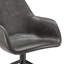 Fauteuil Nikas en similicuir doux gris foncé avec base pivotante noire - ensemble de 1