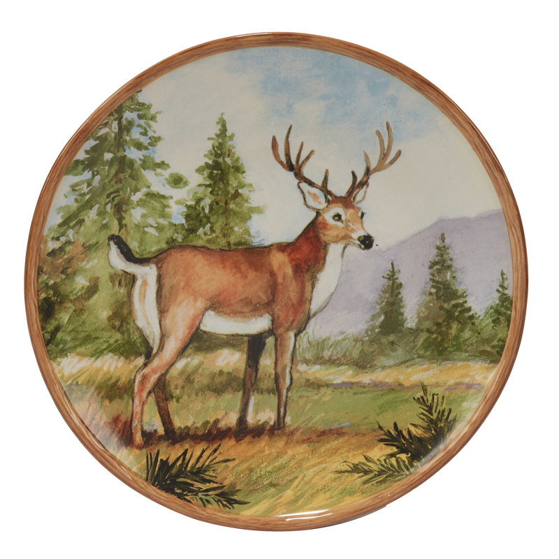 Assiette plate en faïence de 11 po, ensemble de 4