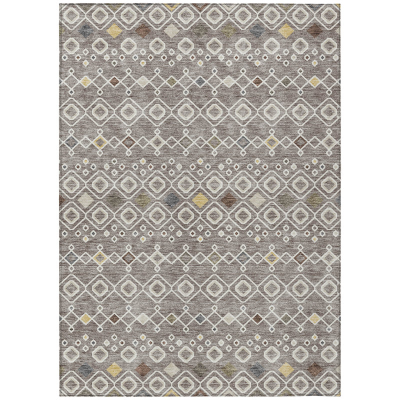 Tapis intérieur / extérieur lavable 10 pi x 14 pi gris et taupe