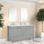 Meuble-lavabo en bois gris de qualité avec lavabo double, moderne et spacieux