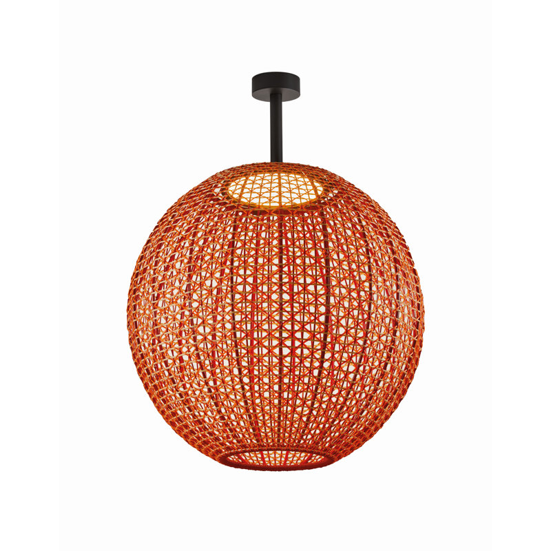 Plafonnier semi-encastré 1 lumière DEL 31,5 po Nans, Rouge