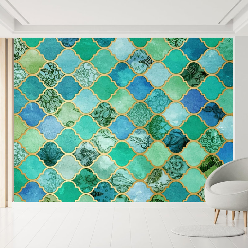 Peel & Stick Geometric Border, 66" L x 96" W