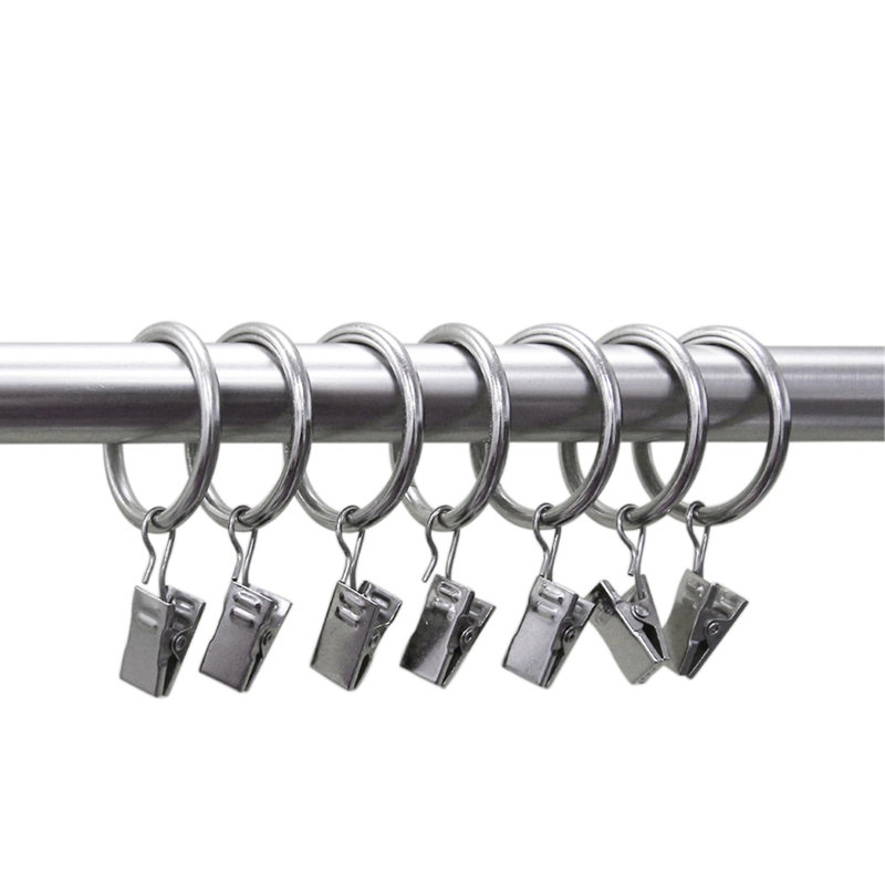 Anneaux de rideau Fraida, Nickel brossé, 2,75 po x 1,82 po x 0,16 po