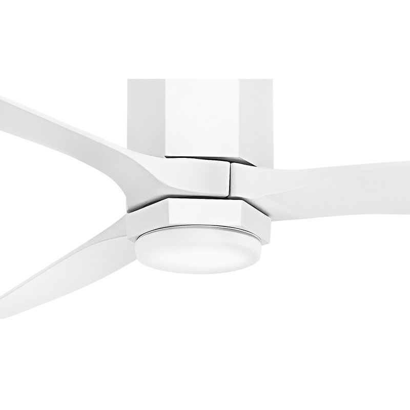 Ventilateur de plafond à DEL Hinkley Facet, Blanc, Transparent