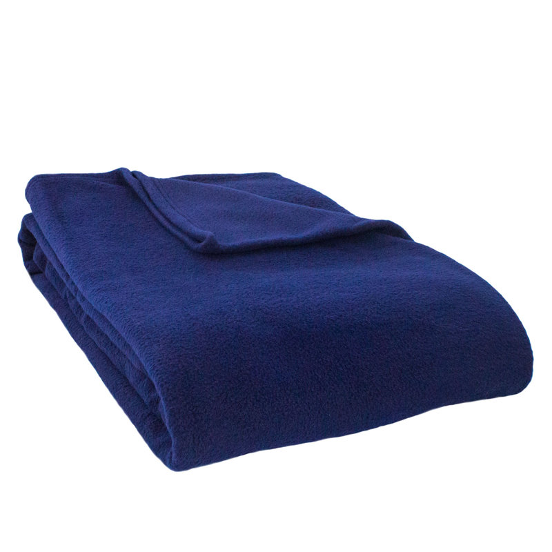 Alta Navy Queen Reversible Fleece Blanket