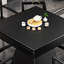 Table de poker carrée noire en bois massif-117093566