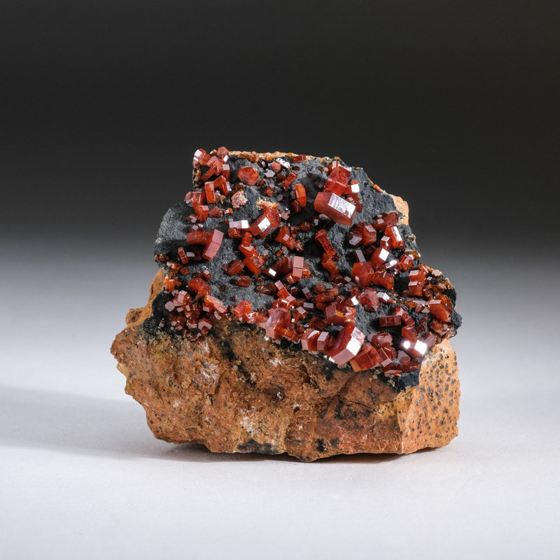 Vanadinite Crystal Cluster on Matrix From Morocco
