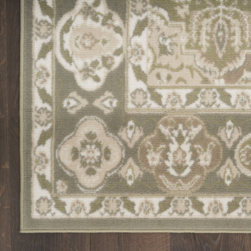 Tapis oriental rectangulaire en polypropylène tissé à la machine Bowra, Rectangle 7 pi 10 po x 9 pi 10 po