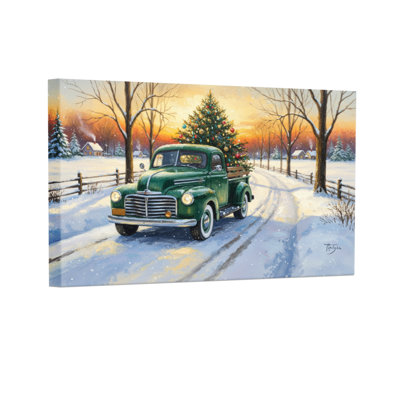 Camion de Noël rétro avec scène de Noël
