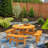 Lanisha 8 - Person Wood Patio Dining Set with Round Table