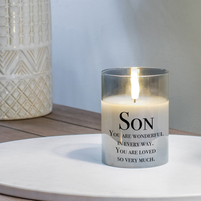 Flameless Jar Candle with Glass Holder
