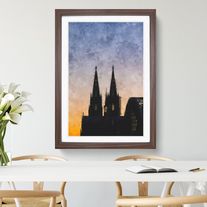 The Cologne Cathedral Vol.2 - Picture Frame Graphic Art, 36cm H x 27cm W x 2cm D, Walnut Framed