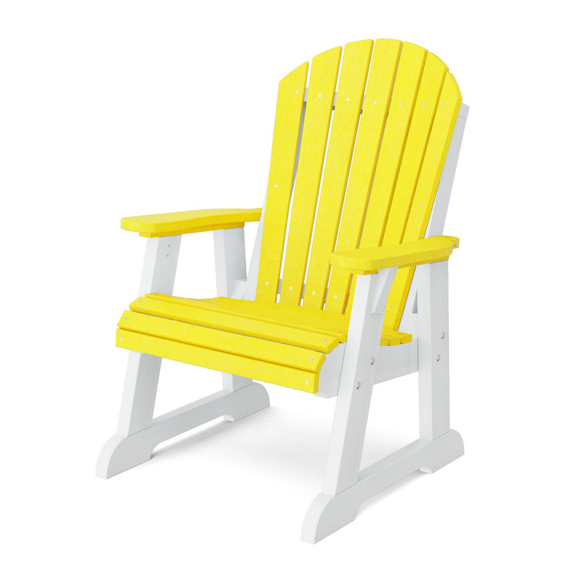 Heritage High Fan Back Chair, Lemon Yellow/White