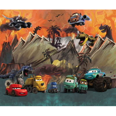Disney Cars Carosaurus volcano non-woven 8.2cm x 9.84cm Low-Gloss Wallpaper Roll