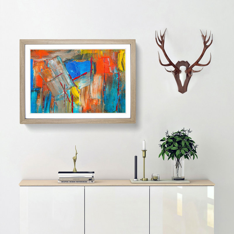 Abstract Vol.399 by S.Johnson - Framed Print, 27cm H x 36cm W x 2cm D, Oak Framed
