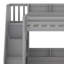 Lit superposé simple au-dessus de double avec lit gigogne et escalier de rangement, garde-corps pleine longueur, tablettes de rangement et port USB, aucune boîte à ressorts nécessaire-121954287