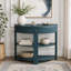 Console cannelée demi-lune avec tiroir et tablettes-327739963