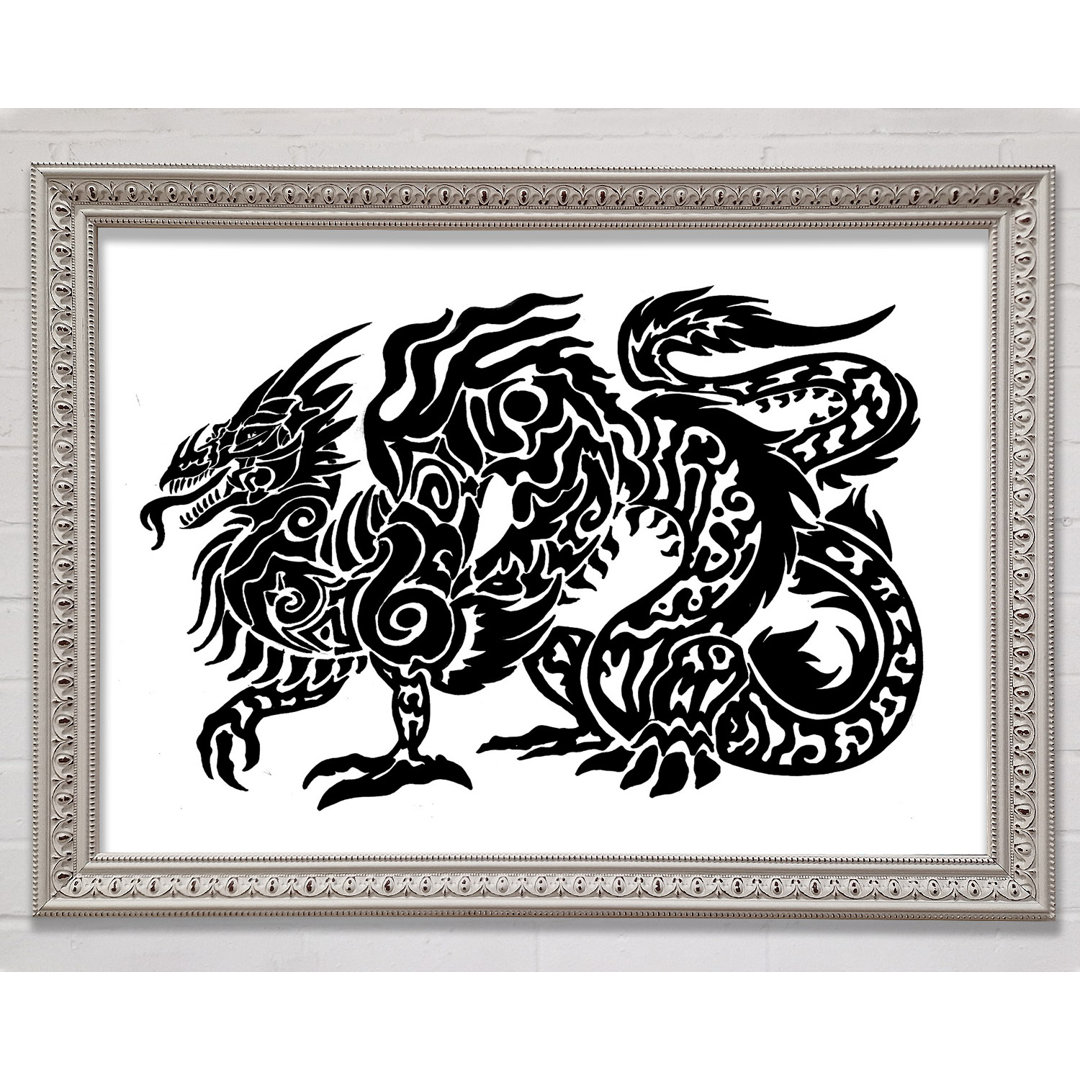 Tribal Long Body Dragon - Einzelner Bilderrahmen Kunstdrucke