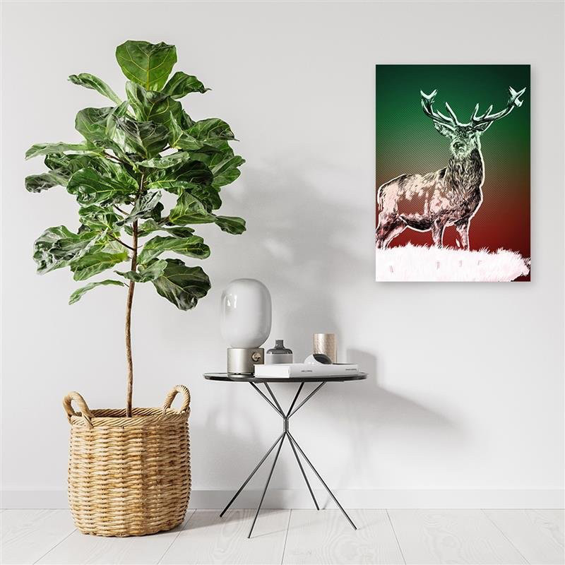 Leinwandbild Deer Animal Nature Green