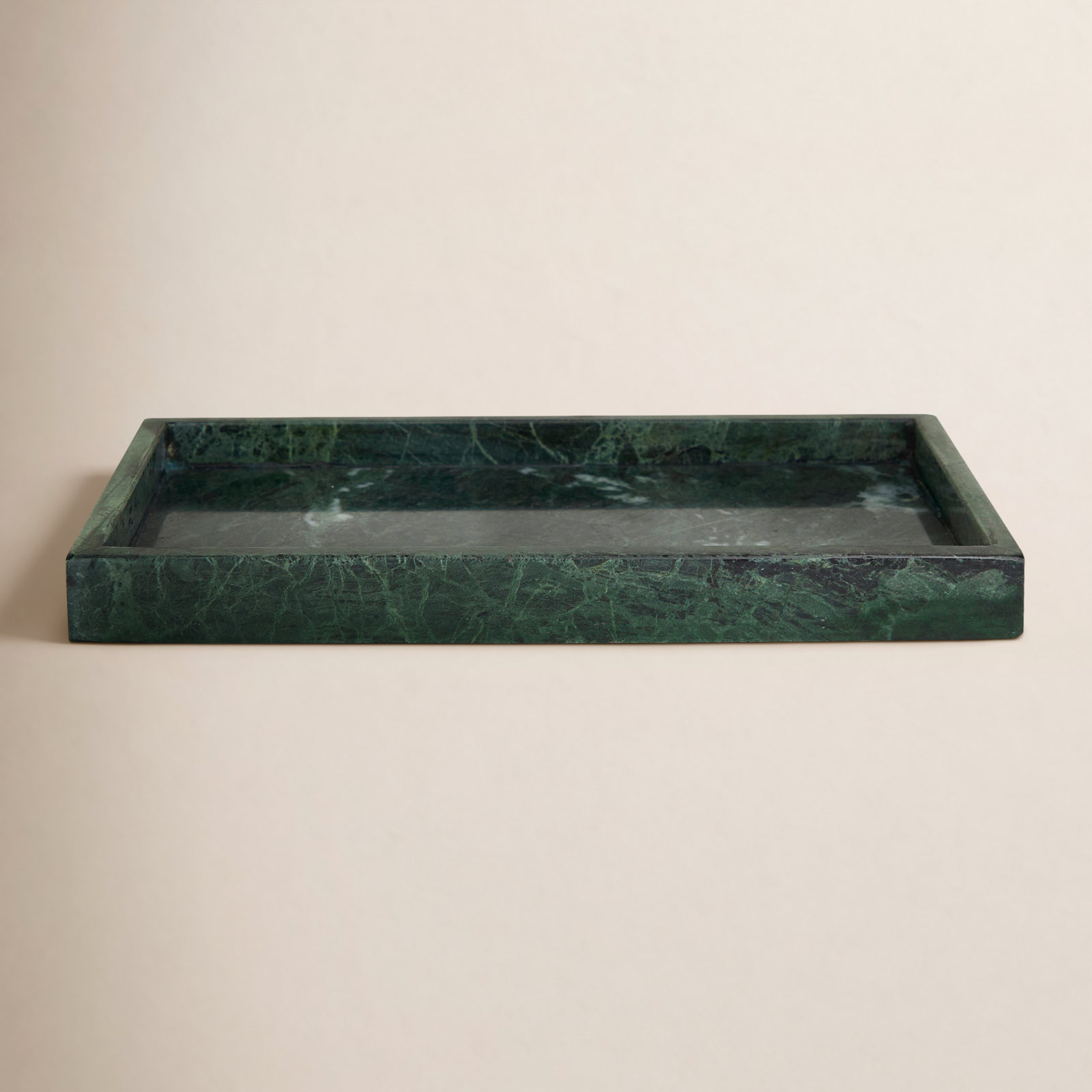 Marble Decorative Tray, Green, 1.4" H x 13.95" W x 7.05" D