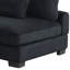 Fauteuil contemporain sans accoudoirs gris avec structure en bois et velours côtelé de 46,14 po de largeur, avec pieds solides de conception moderne, idéal pour les espaces de vie primaires relaxants, dimensions-2112371507