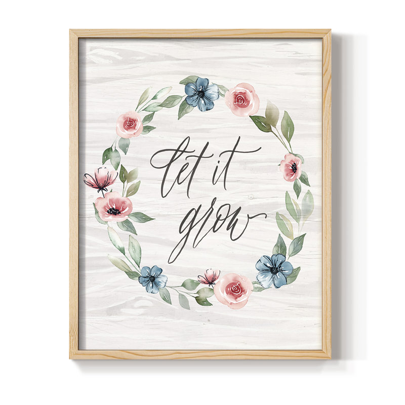 Let It Grow Framed Print - Solid Wood, 15" H x 12" W