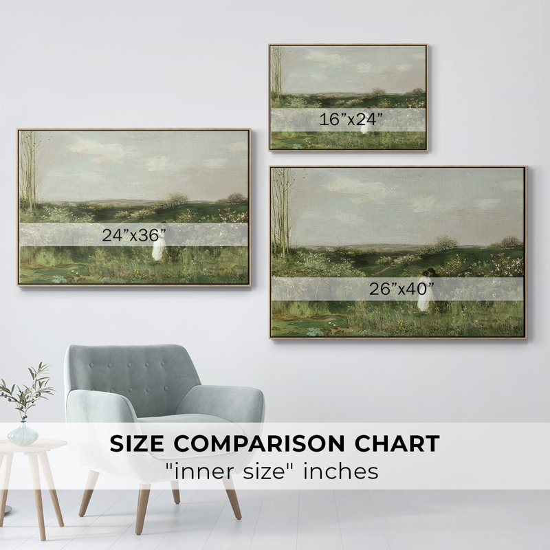 Paysage rétro - CCXLVI, H 27 po x l 41 po x P 2 po, Toile encadrée flottée blanche