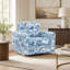 Floral Upholstery Degree Rotation Single Sofa Chair for Living Room, Bedroom, Office
