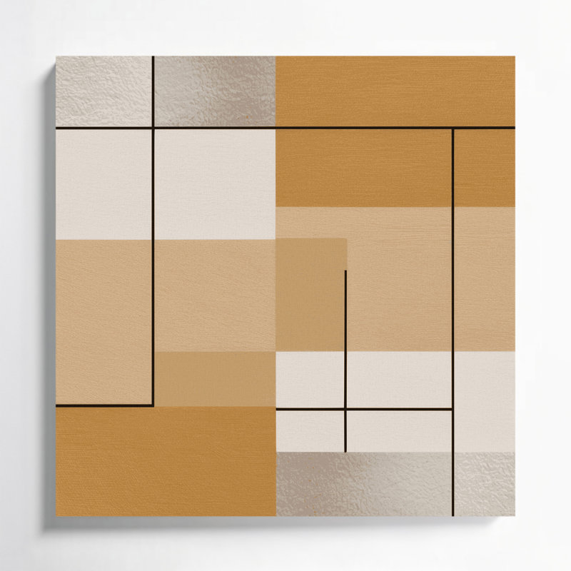 Minimalisme 100, art mural sur toile brune, H 8 po x l 8 po