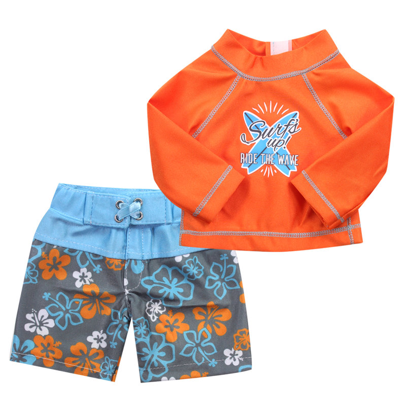 Doll Surf Shirt and Floral Print Swim Trunks