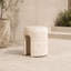 Table d'appoint de terrasse en pierre naturelle avec base arquée