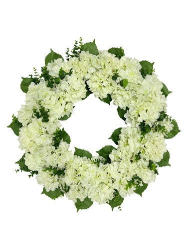 30" Artificial White Hydrangea Wreath