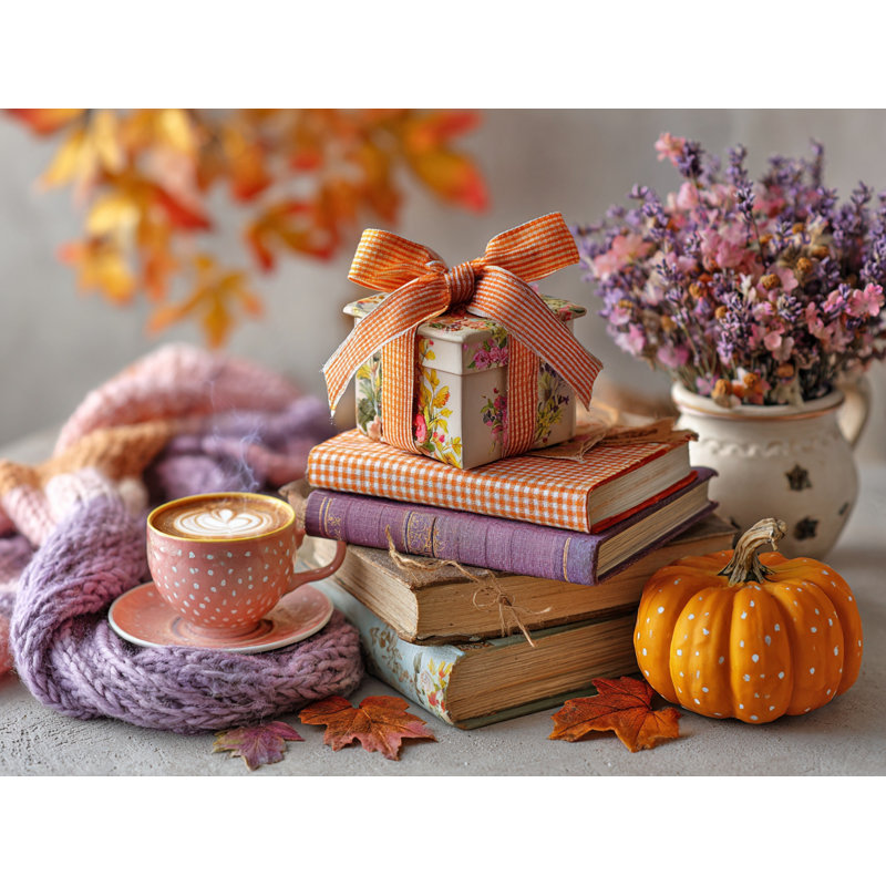 «Pumpkin Latte Moment», art mural sur toile tendue