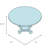 Marjoe Teak Round Metal Base Dining Table