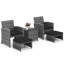 Ensemble de 5 chaises de patio en osier avec 2 repose-pieds d'extérieur-1660731308