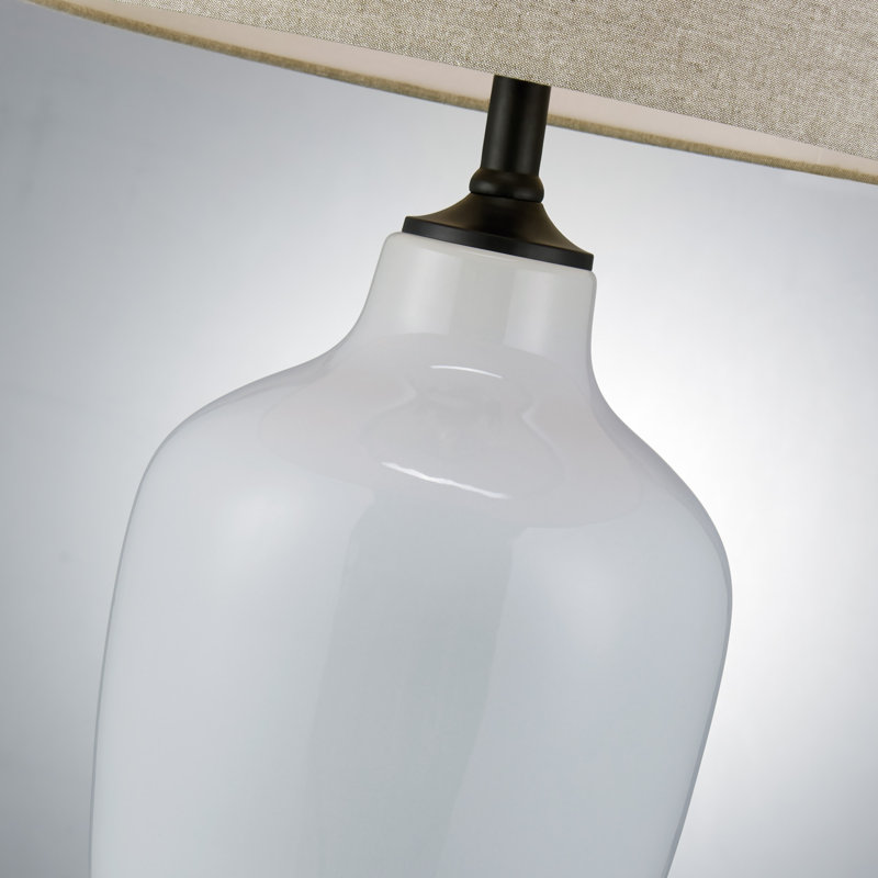 Lampe de table en céramique Bokoshe, gris, gris, H 30 po x l 15 po x P 15 po