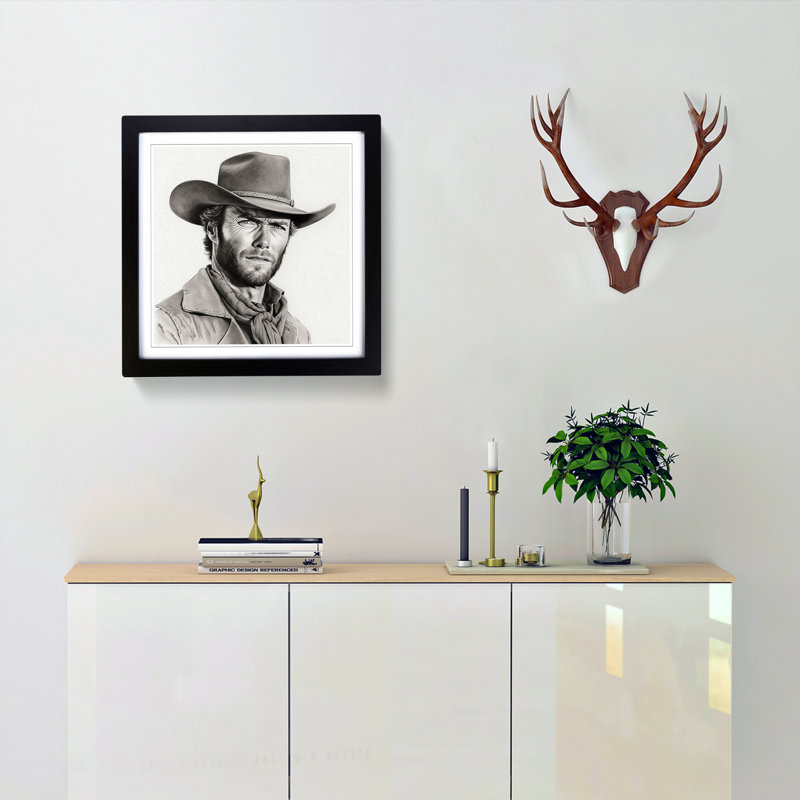 Single Picture Frame Print on Wood, Black