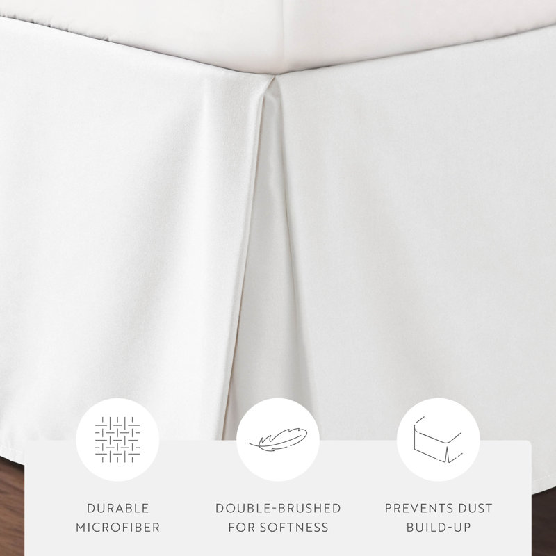 Becky Cameron 14" Tailored Bed Skirt, White, Queen
