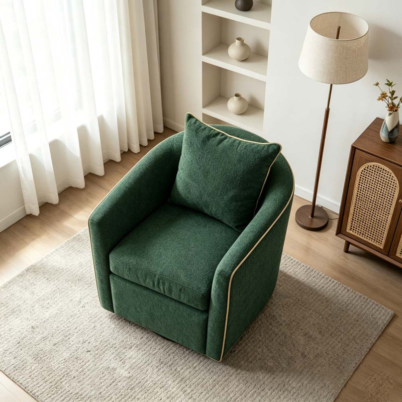 Fauteuil pivotant rembourré Fauteuil club, Vert