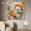 Décoration murale rose sur toile "Chromatique tourbillonnant III" par Art Remedy, cadre doré, 40 x 40-183973947-183973936