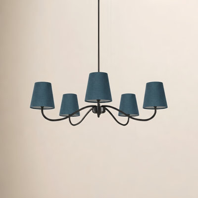 5-Light Chandelier with Fabric Shades
