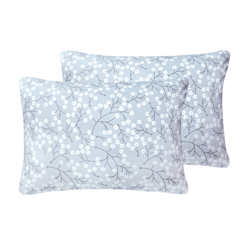 Taie d'oreiller en microfibre Indie-Rose, Bleu, Floral