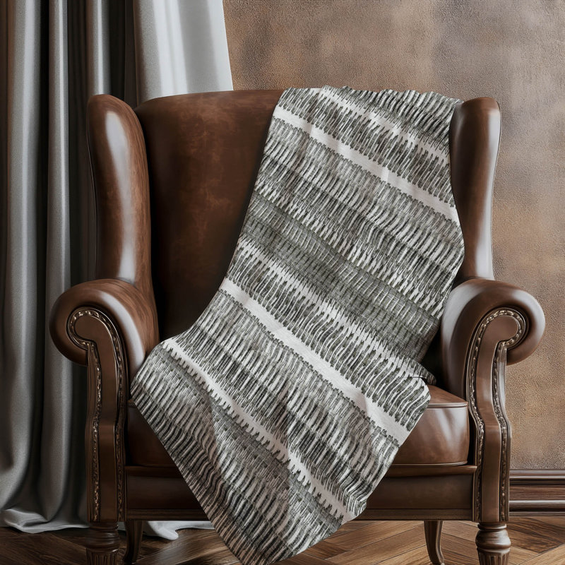 Jeté à rayures Addison Sherpa ASB589, Gris