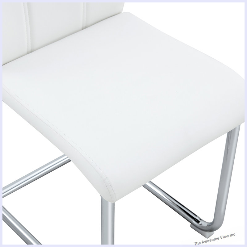 Modern Dining Chairs With Sturdy Leg Chairs, White, 6