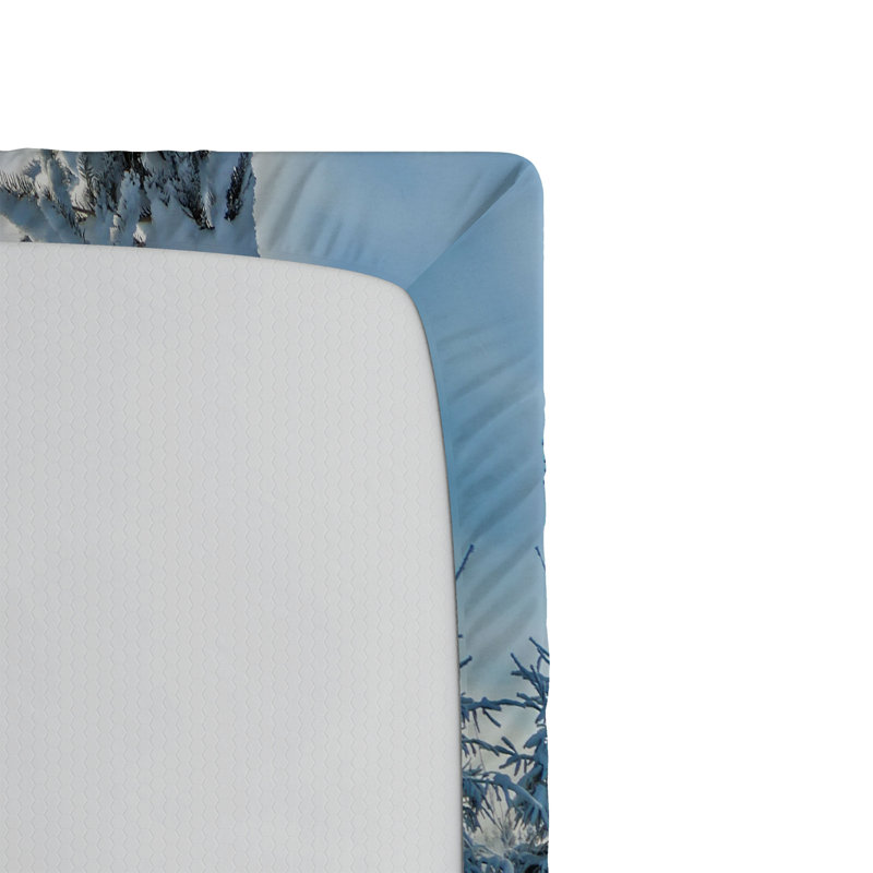 Ensemble de 2 drap-housse Ambesonne Winter Blue Sky, Drap-housse de taille simple